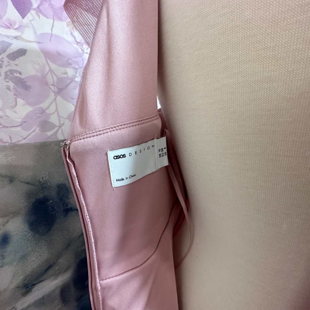 ASOS Tulle Maxi Dress Rose Pink Size 6 - Picture 6 of 7